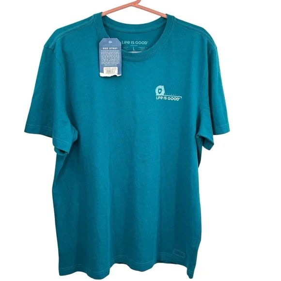 Men's‎ Life Is Good L Don't Interrupt Handyman Crusher Tee  New Green Teal Tools - Picture 3 of 12